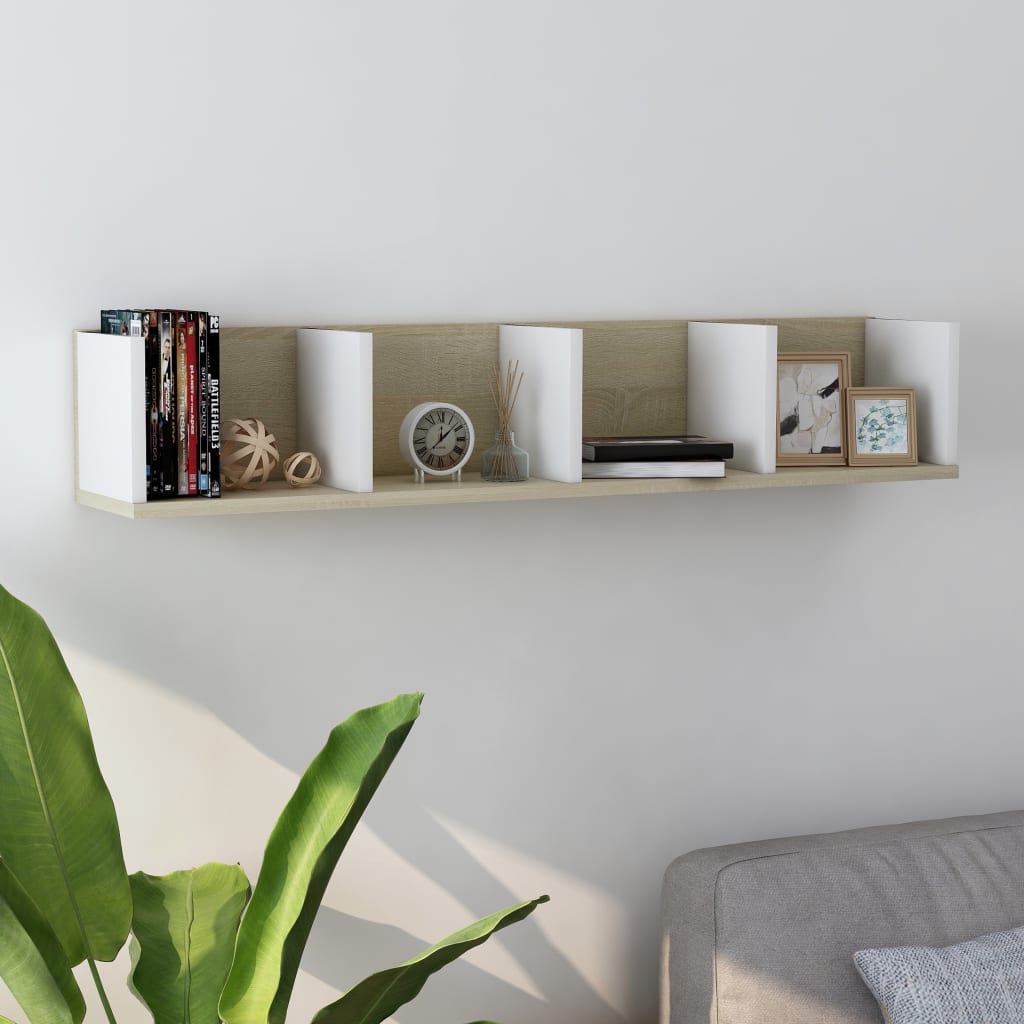 Wall Mount Shelf White 39.4"x7.1"x7.1" Faux Wood