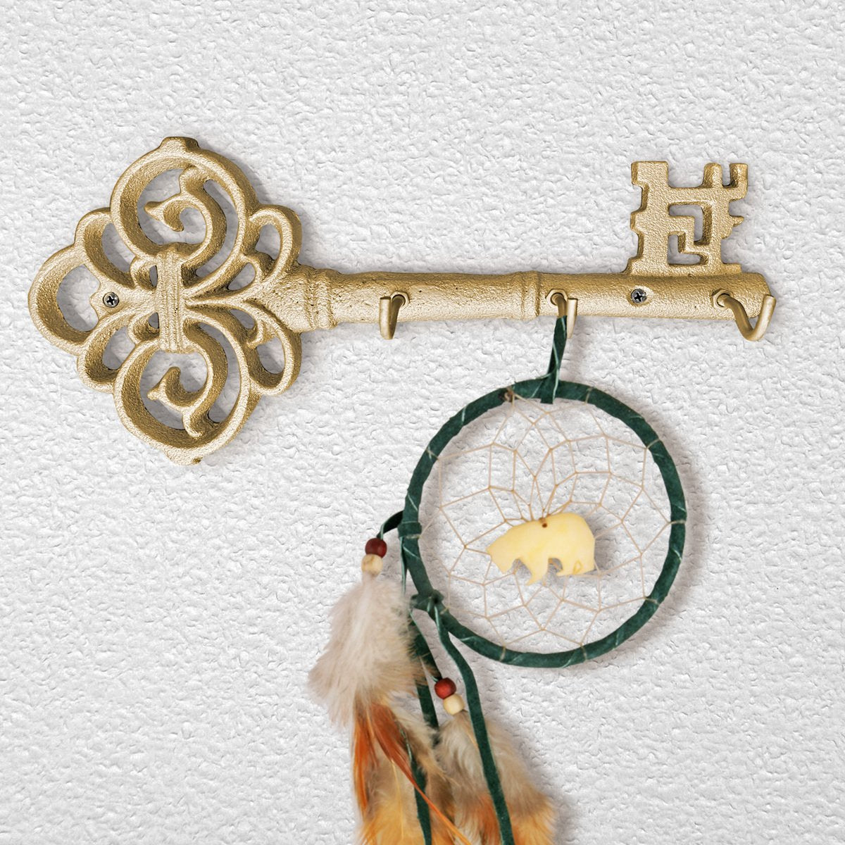 Gold Skeleton Key Wall Hooks, 10”