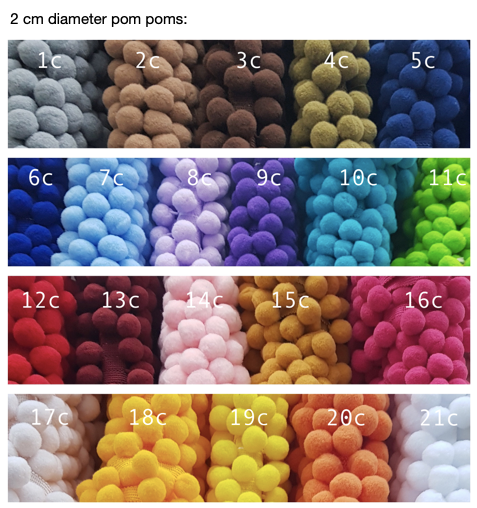 Saveplace® felty storage basket set with various colors pom poms