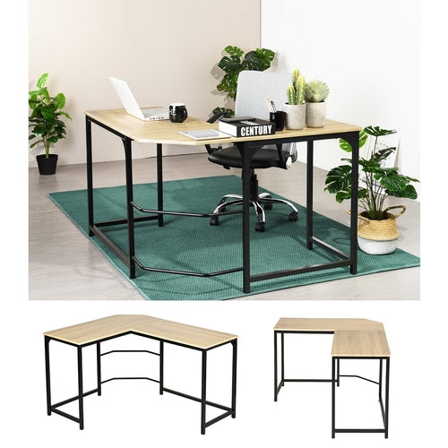 4ft - L-Shaped Computer Desk PC Laptop Table Wood Workstation Furniture Sturdy