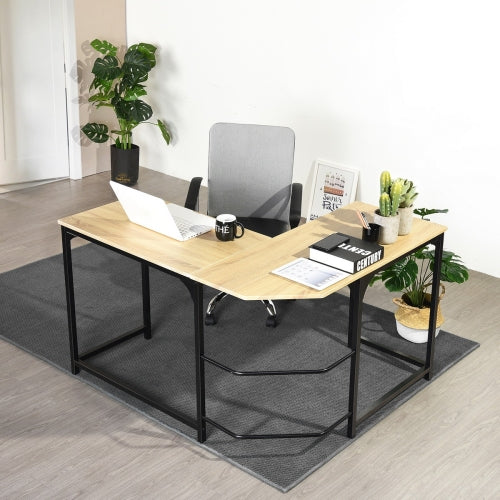4ft - L-Shaped Computer Desk PC Laptop Table Wood Workstation Furniture Sturdy