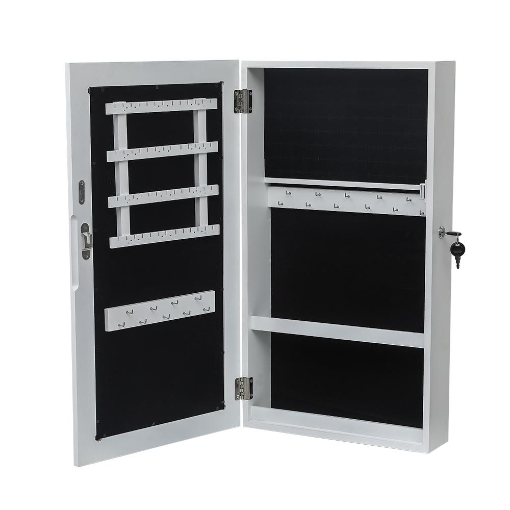 Lockable Jewelry Cabinet Armoire Wall Mounted Space Saving Jewelry