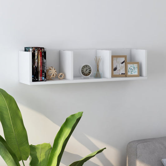 Wall Mount Shelf (White/Black/Grey) 29.5"x7.1"x7.1" Faux Wood