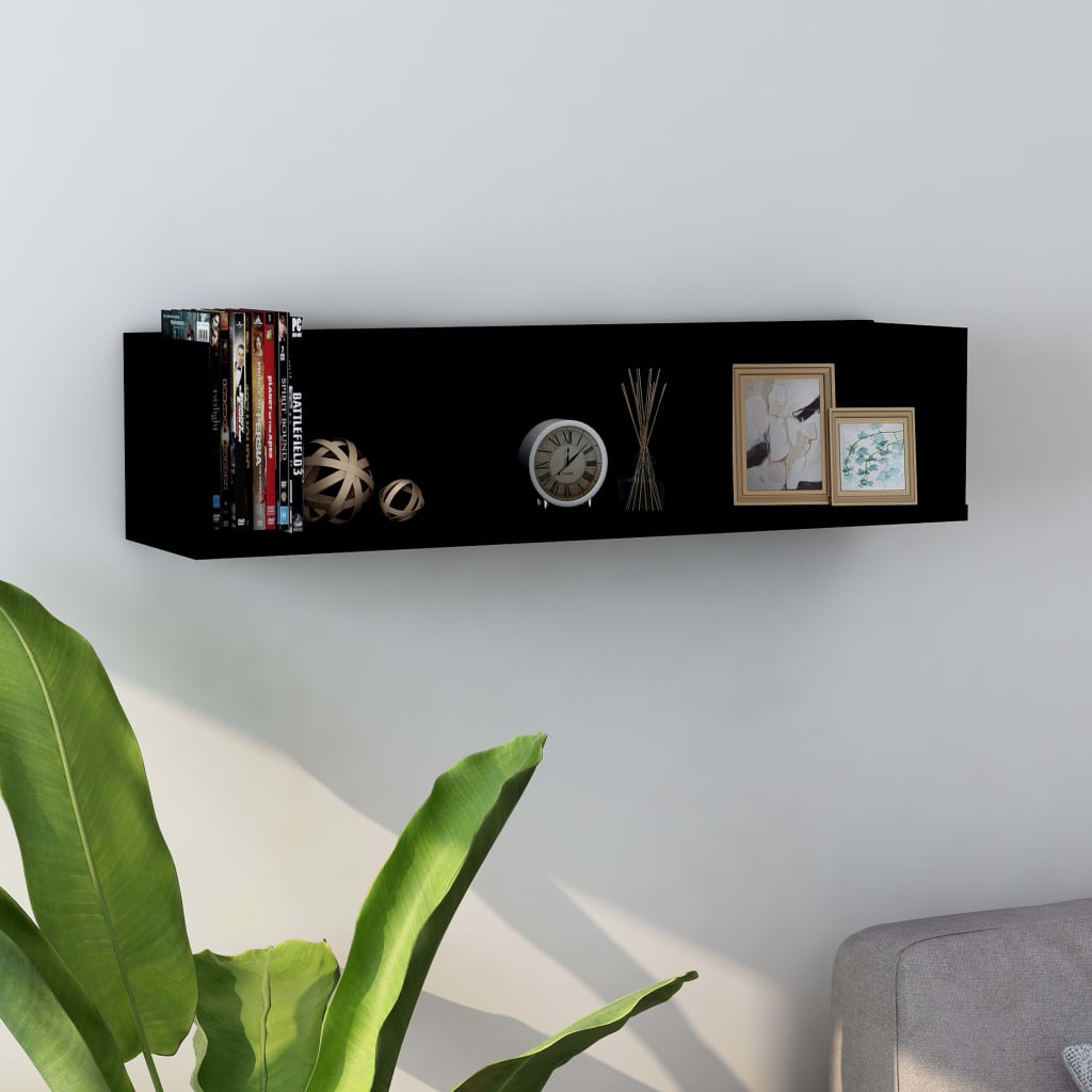 Wall Mount Shelf (White/Black/Grey) 29.5"x7.1"x7.1" Faux Wood