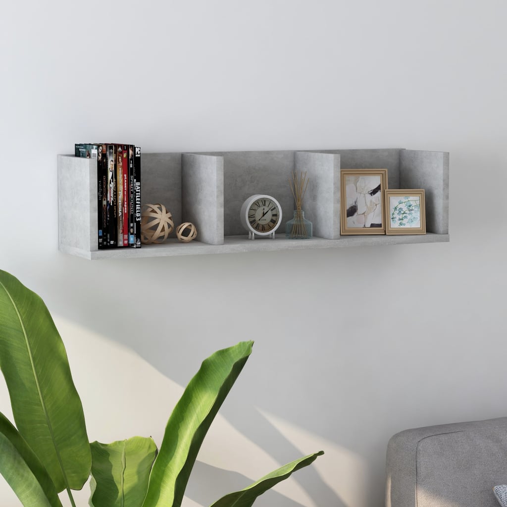 Wall Mount Shelf (White/Black/Grey) 29.5"x7.1"x7.1" Faux Wood
