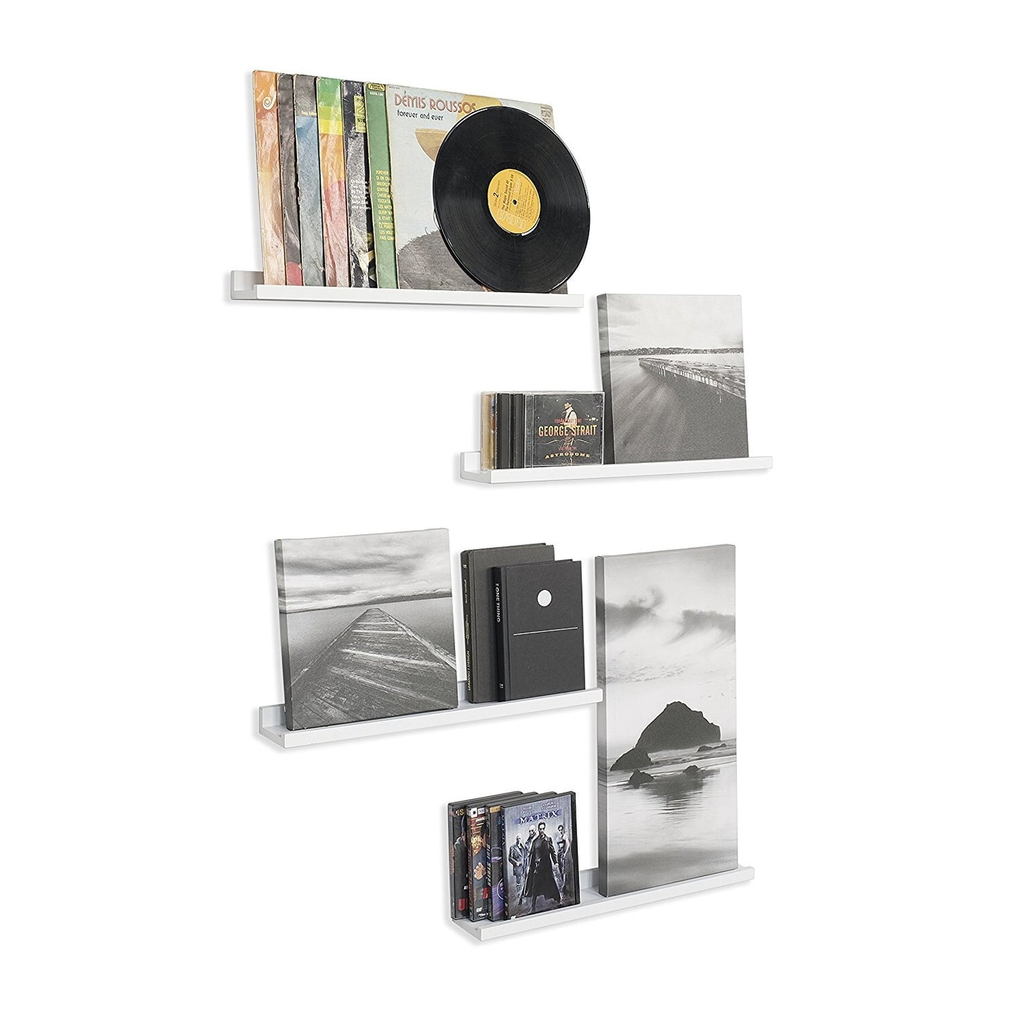 22 Inches Floating Picture Display Ledge MDF Wood Wall Mount Shelf